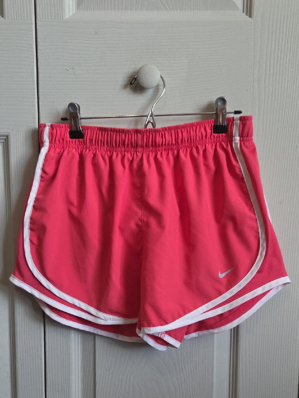 Nike Women's Hot Pink Athletic Shorts with White Trim